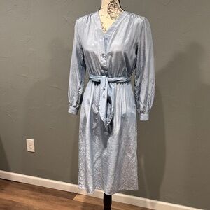 Elegant Light Blue Women's Silk Blend Dress